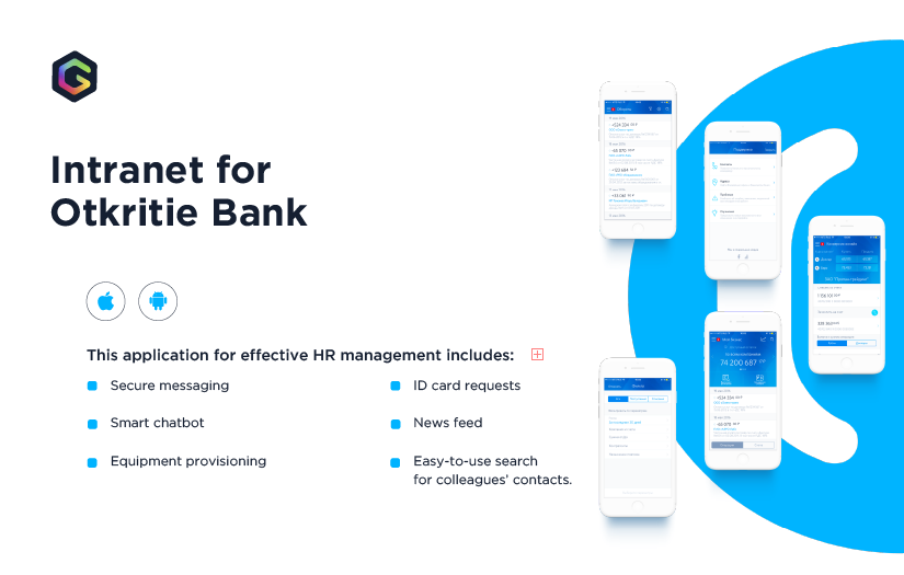 Intranet for Otkritie Bank screenshot 1